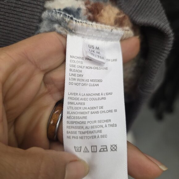 Urban Outfitters Cozy Sherpa Fair Isle Crew Neck Sweatshirt Men’s Size Medium - Picture 5 of 9